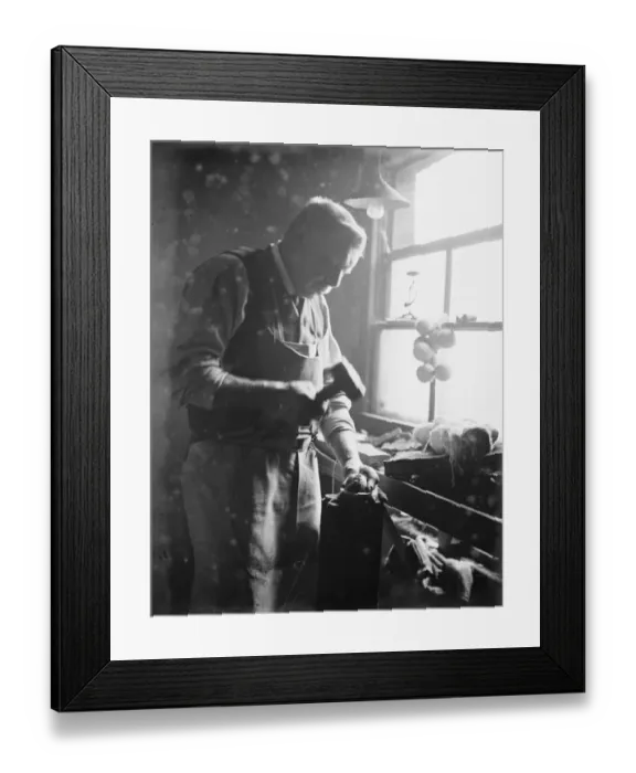 Framed Print : The making of cricket balls at London football compny station road, South Norwood Making Framed Print : The making of cricket balls at London football compny station road, South Norwood Making