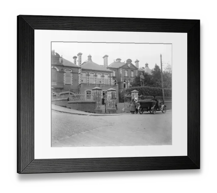 Framed Print : Opening of the new wing of Merthyr General Hospital An exterior view of the Merthyr Framed Print : Opening of the new wing of Merthyr General Hospital An exterior view of the Merthyr