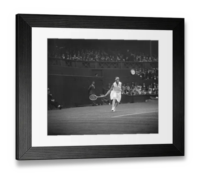 Framed Print : Tennis at Wimbledon. Miss E L Heine in play. 1 July 1929 Framed Print : Tennis at Wimbledon. Miss E L Heine in play. 1 July 1929