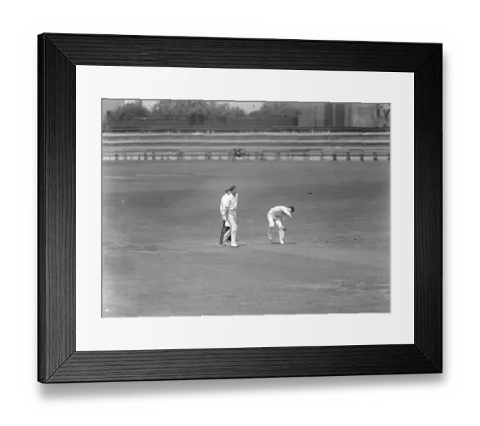 Framed Print : Bowling against his own University. E R T Holmes, the former Oxford captain bowling Framed Print : Bowling against his own University. E R T Holmes, the former Oxford captain bowling