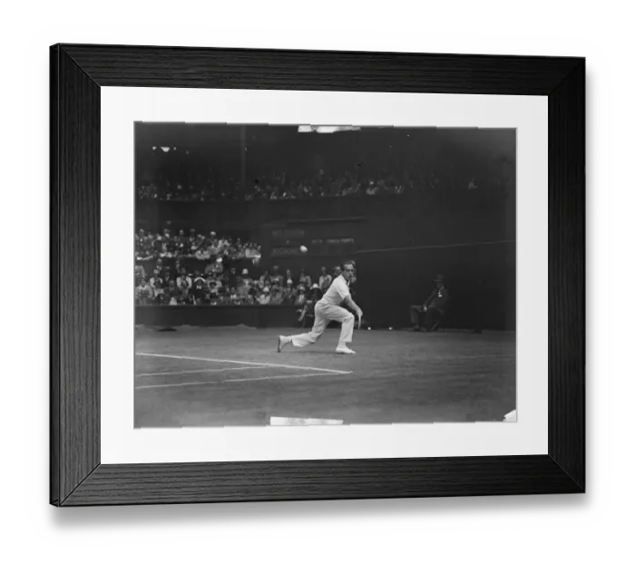 Framed Print : Cochet defeats Tilden. H Cochet in play against W T Tilden. 3 July 1929
