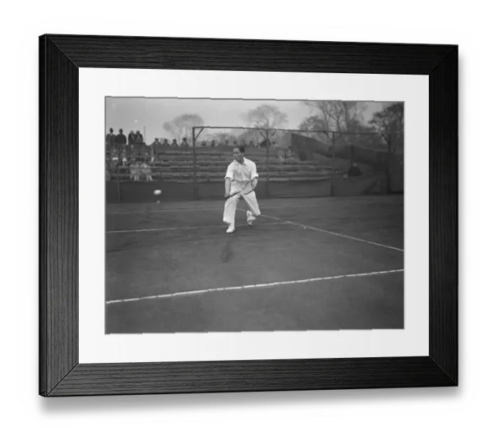 Framed Print : International tennis at Birmingham. G Kingsley ( England ), who beat Garrel ( Sweden ) in play