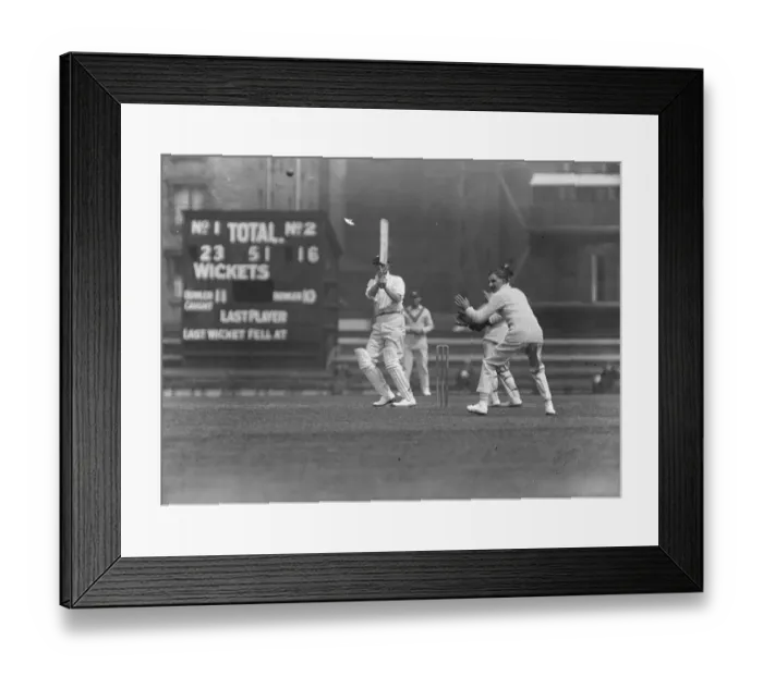 Framed Print : Gloucester versus Surrey at the Oval. Dipper hits Fenley to leg. 12 May 1927 Framed Print : Gloucester versus Surrey at the Oval. Dipper hits Fenley to leg. 12 May 1927