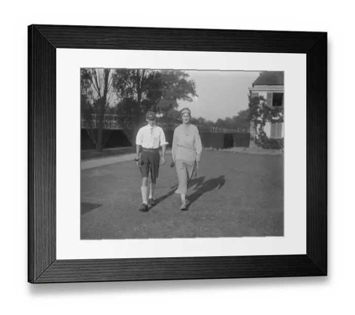 Framed Print : Boy and Girl Golfer A D Mathieson of Edinburgh Academy, the boy champion and Miss Framed Print : Boy and Girl Golfer A D Mathieson of Edinburgh Academy, the boy champion and Miss