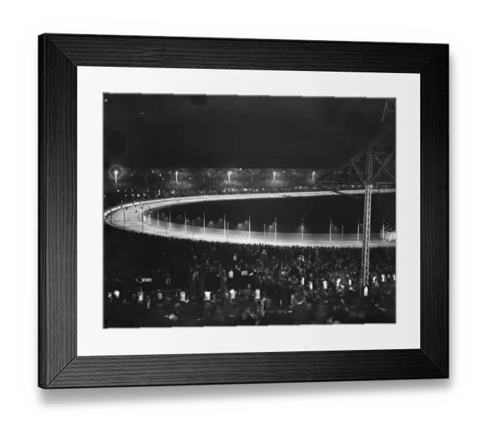 Framed Print : The White City at night, where illuminated greyhound racing attracts average crowd of 75, 000 Framed Print : The White City at night, where illuminated greyhound racing attracts average crowd of 75, 000