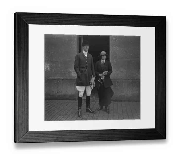 Framed Print : The hunting romance. Lady Mary Cambridge and the Marquis of Worcester out with Framed Print : The hunting romance. Lady Mary Cambridge and the Marquis of Worcester out with