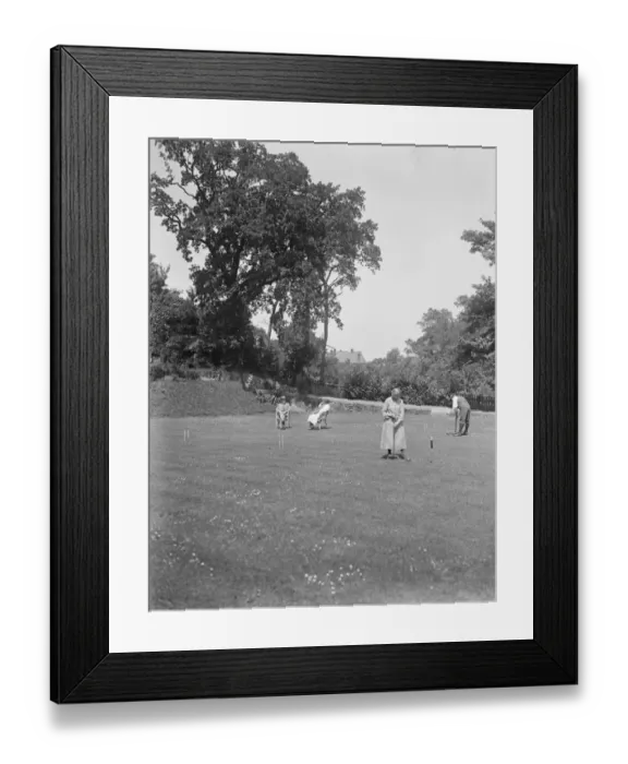 Framed Print : Playing croquet on the lawns at Oakhill. 1928 Framed Print : Playing croquet on the lawns at Oakhill. 1928