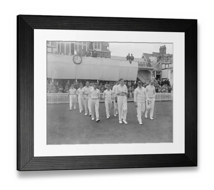 Framed Print : Cricket. England versus South Africa at Birmingham. England coming out to field Framed Print : Cricket. England versus South Africa at Birmingham. England coming out to field
