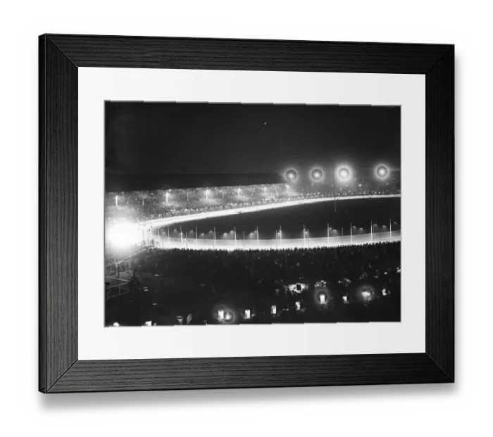 Framed Print : The White City at night, where illuminated greyhound racing attracts average crowd of 75, 000 Framed Print : The White City at night, where illuminated greyhound racing attracts average crowd of 75, 000