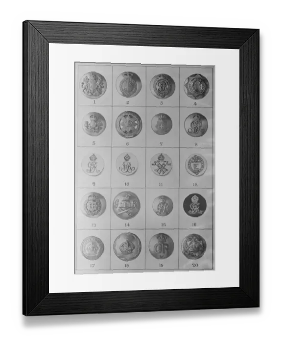 Framed Print : Mr Trendells illustration, buttons, plate I. 2 May 1921 Illustration Framed Print : Mr Trendells illustration, buttons, plate I. 2 May 1921 Illustration