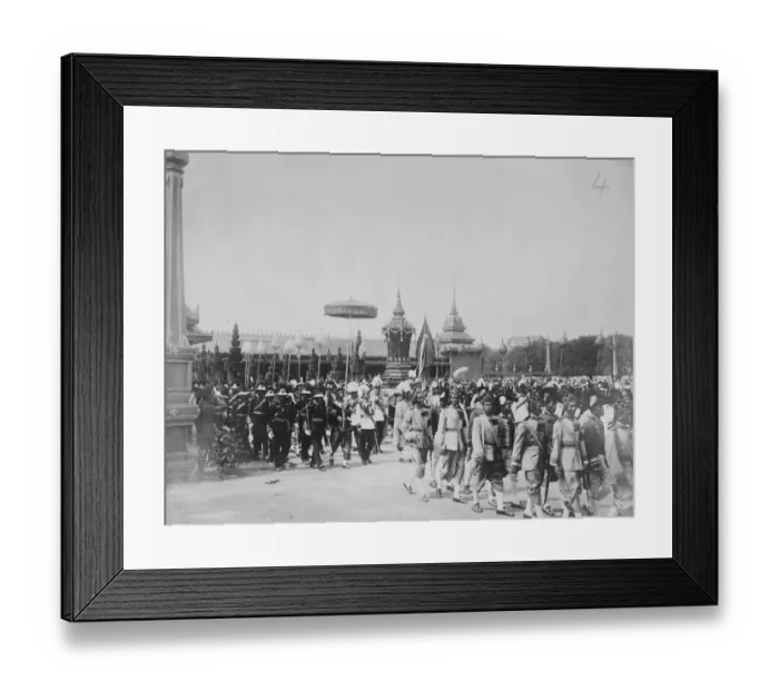Framed Print : Cremation of late King of Siam. The golden urn in the course of being carried round Framed Print : Cremation of late King of Siam. The golden urn in the course of being carried round