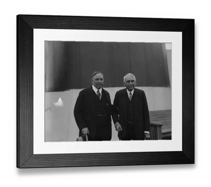 Framed Print : Frank B Kellogg and the Canadian Premier at Plymouth on their way to Paris for the Peace Pact Framed Print : Frank B Kellogg and the Canadian Premier at Plymouth on their way to Paris for the Peace Pact