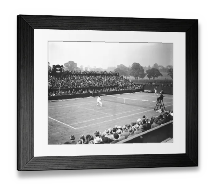 Framed Print : Lawn Tennis Championships at Wimbeldon The crowd watching Vincent Richards in play