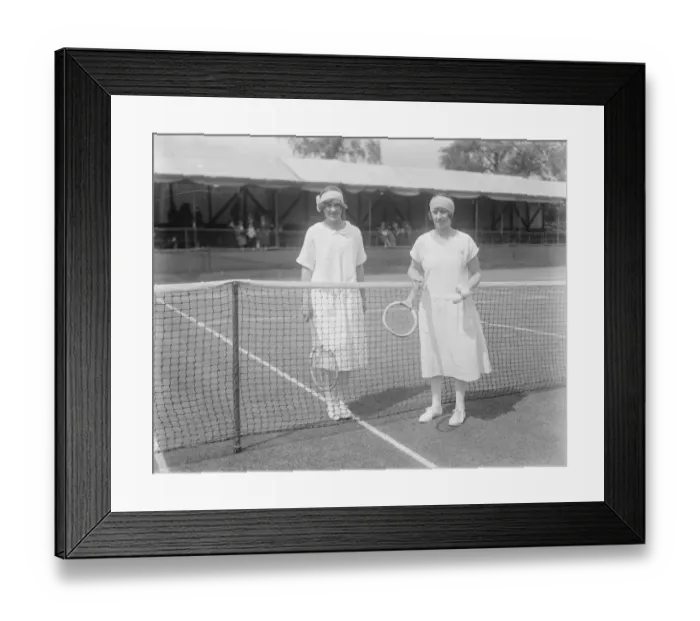 Framed Print : Surrey lawn tennis championships at Surbiton. Miss Fry and Miss McKane before the contest Framed Print : Surrey lawn tennis championships at Surbiton. Miss Fry and Miss McKane before the contest
