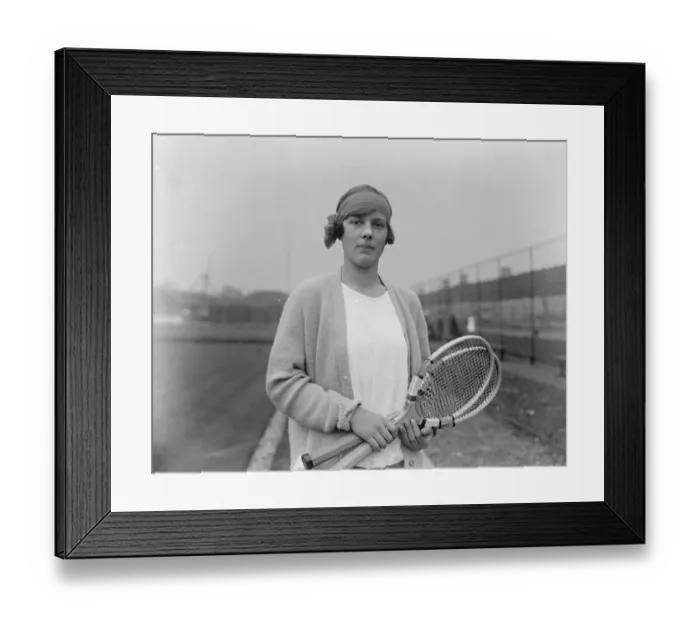 Framed Print : Magdalen Park lawn tennis tournament. Miss Joan Fry who took part in the ladies singles Framed Print : Magdalen Park lawn tennis tournament. Miss Joan Fry who took part in the ladies singles
