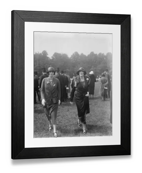 Framed Print : Society at Epsom Races Lady Chesham ( right ) 5 June 1924 Framed Print : Society at Epsom Races Lady Chesham ( right ) 5 June 1924