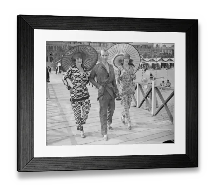 Framed Print : On the Lido Mrs Forster, Mr George Thomas and Mrs Emery 25 August 1926 Framed Print : On the Lido Mrs Forster, Mr George Thomas and Mrs Emery 25 August 1926