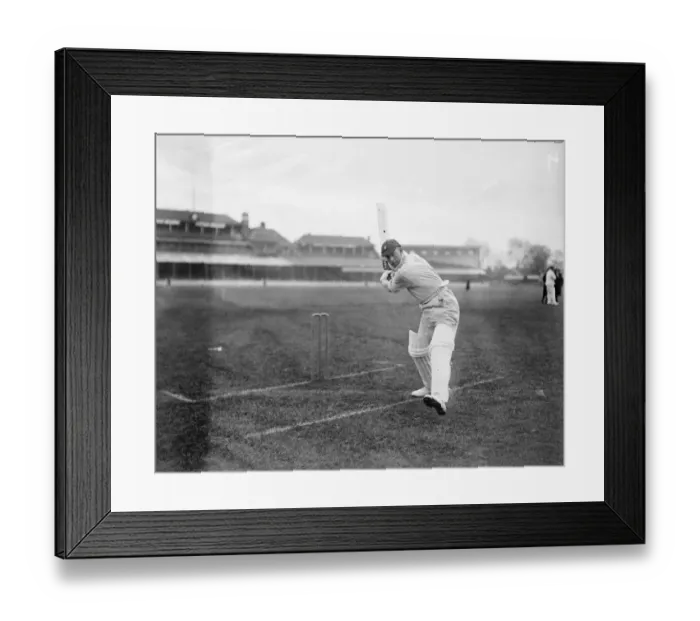 Framed Print : South African cricketers practice at the Oval, London Doug Meintjes making a forward drive