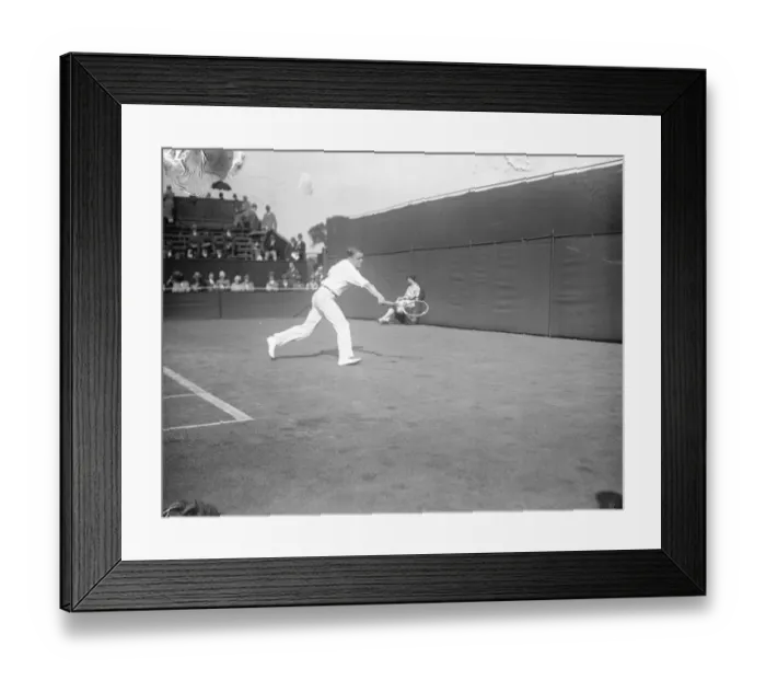 Framed Print : Vincent Richards defeated by Cochet at Wimbledon. Richards in play. 22 June 1926
