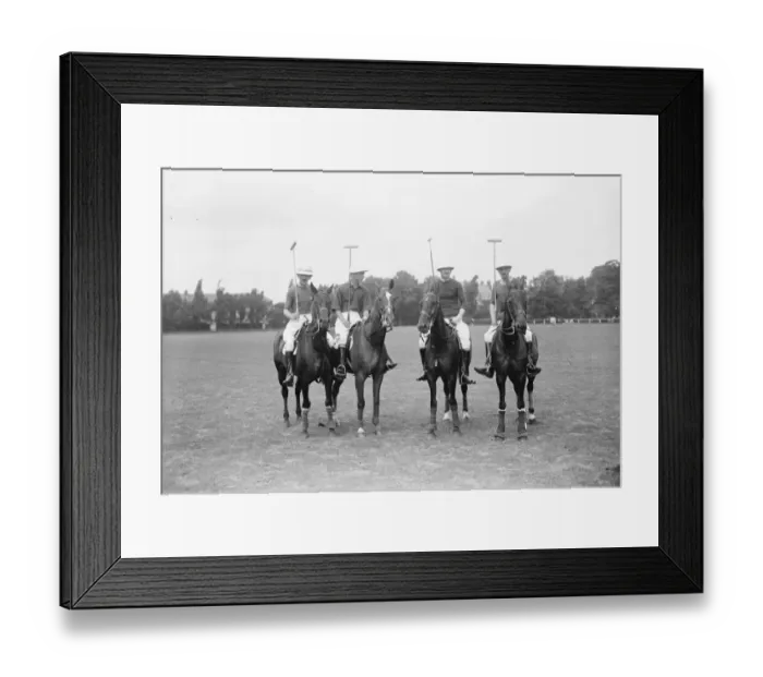 Framed Print : International polo team to oppose America. The English team which has been selected