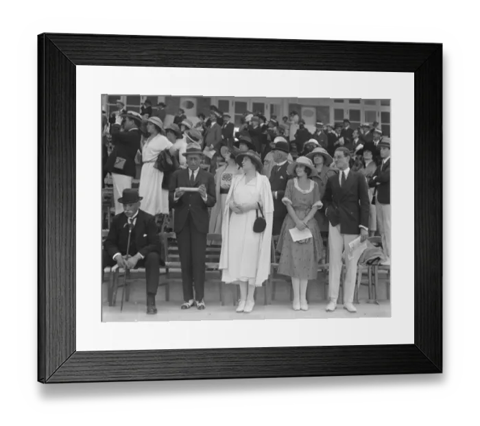 Framed Print : The Deauville Season Watching the races in the stands ( Left to right ) Prince De Bourbon