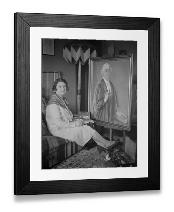 Framed Print : Romance of the Royal academy. Woman barrister has a portrait accepted as sequel to a joke Framed Print : Romance of the Royal academy. Woman barrister has a portrait accepted as sequel to a joke
