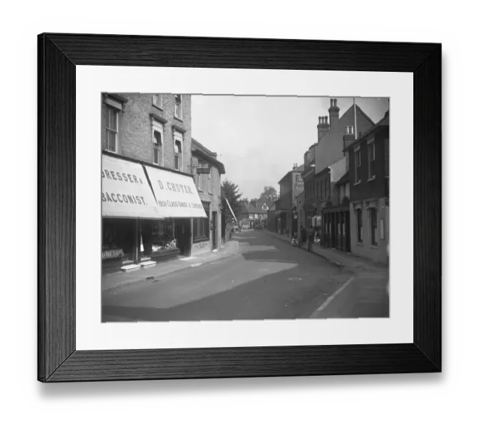 Framed Print : A view looking down the High Street, Bexley, Kent Framed Print : A view looking down the High Street, Bexley, Kent