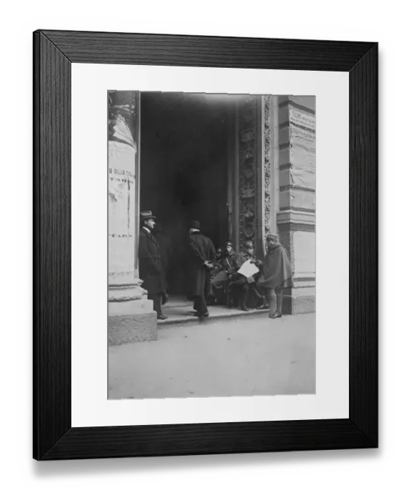 Framed Print : Italys labour troubles Entrance to post office at Milan guarded by troops February Framed Print : Italys labour troubles Entrance to post office at Milan guarded by troops February