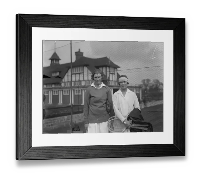 Framed Print : Tennis player ( right ) Miss G Sterry. 1 June 1928 Framed Print : Tennis player ( right ) Miss G Sterry. 1 June 1928