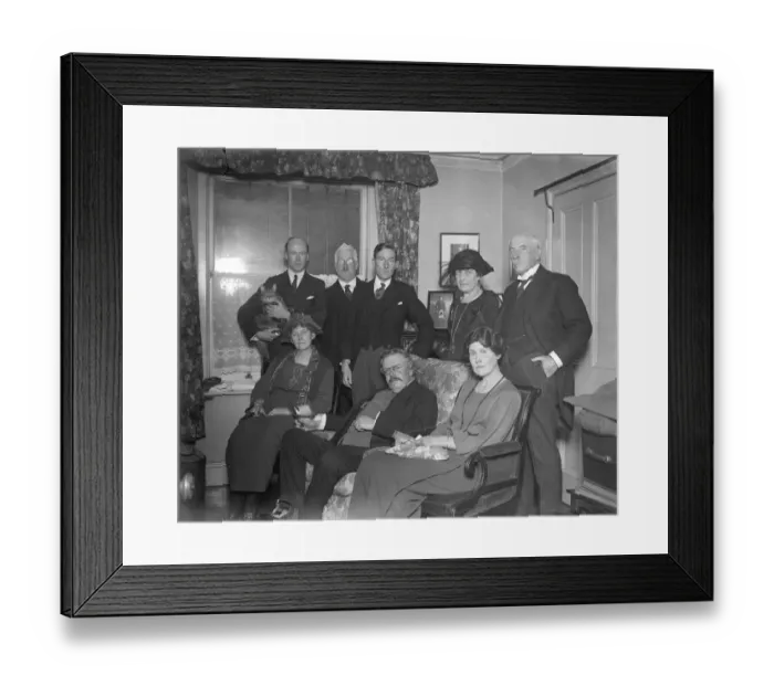 Framed Print : Literary lights at a book sale in aid of Maryfield House for working boys. A Framed Print : Literary lights at a book sale in aid of Maryfield House for working boys. A
