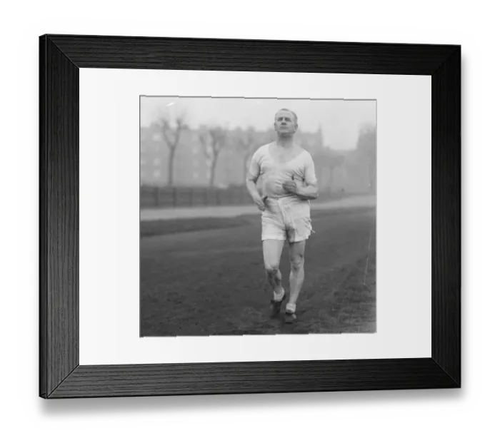Framed Print : Walking man to compete against running horse between trafalgar square and York George Framed Print : Walking man to compete against running horse between trafalgar square and York George