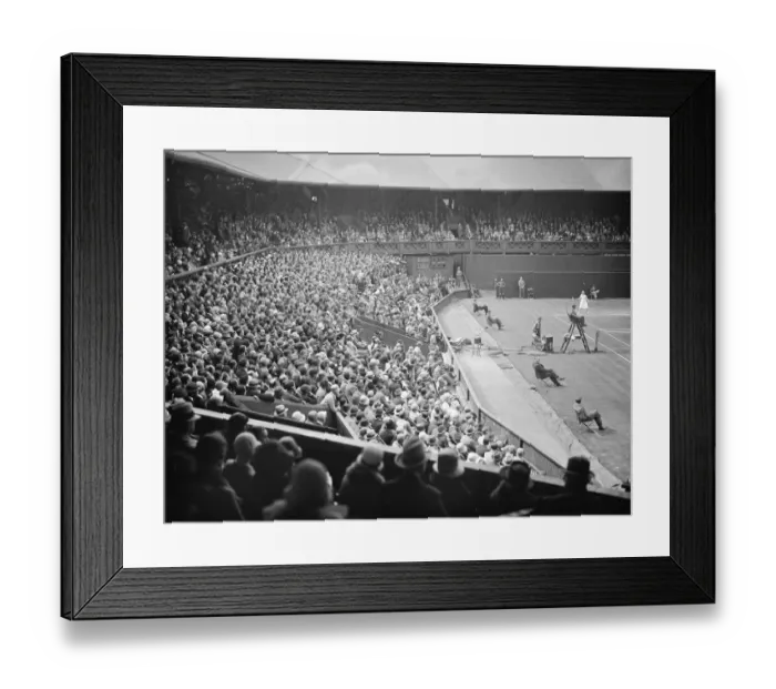 Framed Print : Lawn tennis championships at Wimbledon. A general view during the game between Miss E Ryan Framed Print : Lawn tennis championships at Wimbledon. A general view during the game between Miss E Ryan