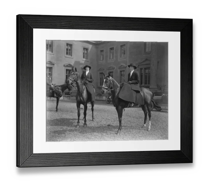 Framed Print : The hunting romance. Lady Mary Cambridge and the Marquess of Worcester out with Framed Print : The hunting romance. Lady Mary Cambridge and the Marquess of Worcester out with