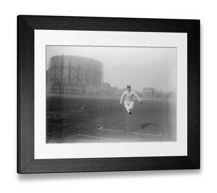 Framed Print : Strudwick as a jumper. Bert Strudwick, Surreys wonderful wicket keeper shows Framed Print : Strudwick as a jumper. Bert Strudwick, Surreys wonderful wicket keeper shows