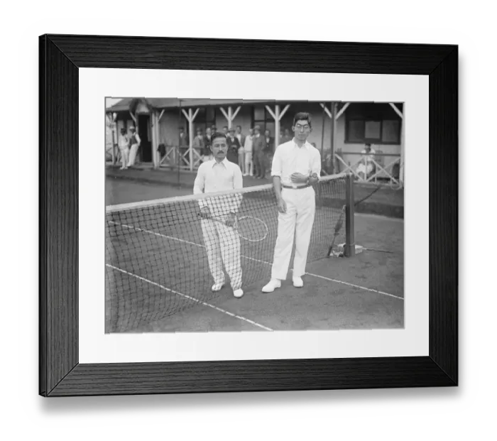 Framed Print : Japanese emperors son as tennis player at Yokohama specie bank sports ground Framed Print : Japanese emperors son as tennis player at Yokohama specie bank sports ground