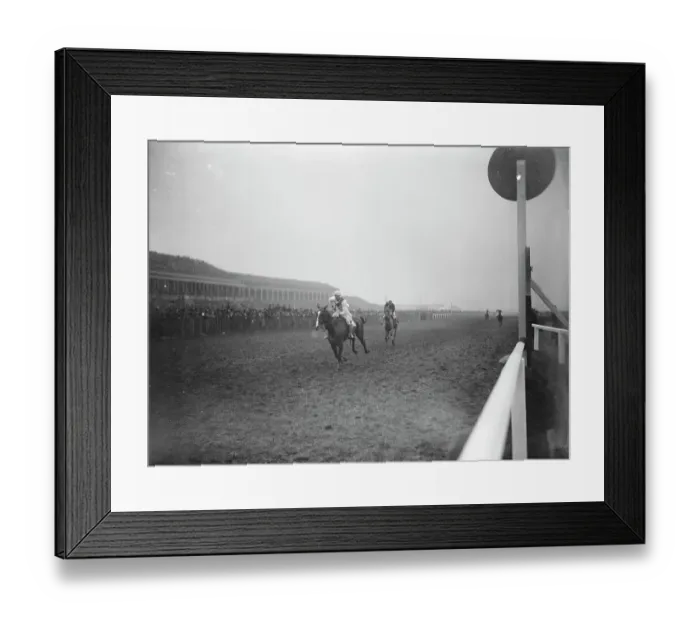 Framed Print : The Grand National. The finish of the race, showing the winner, Master Robert