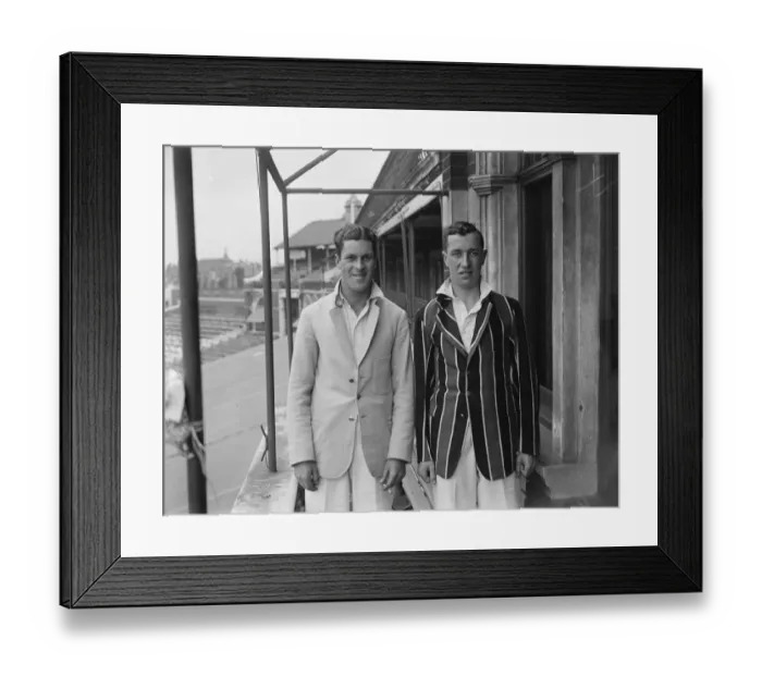 Framed Print : Cambridge University cricketer s. E F Longregg ( left ) and E T Killick. June 1928 Framed Print : Cambridge University cricketer s. E F Longregg ( left ) and E T Killick. June 1928