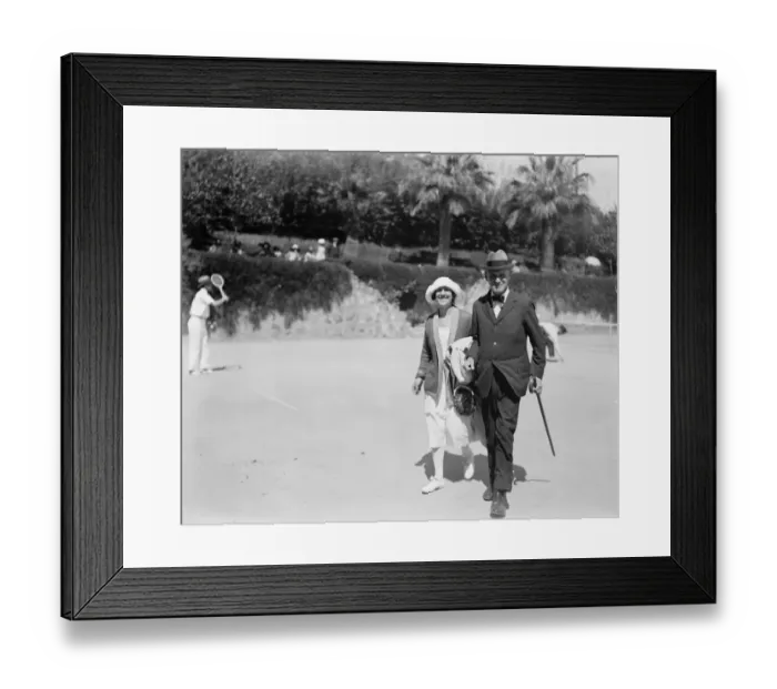 Framed Print : Annual international lawn tennis tournament on courts of Hotel Metropole Cannes Sir Arthur