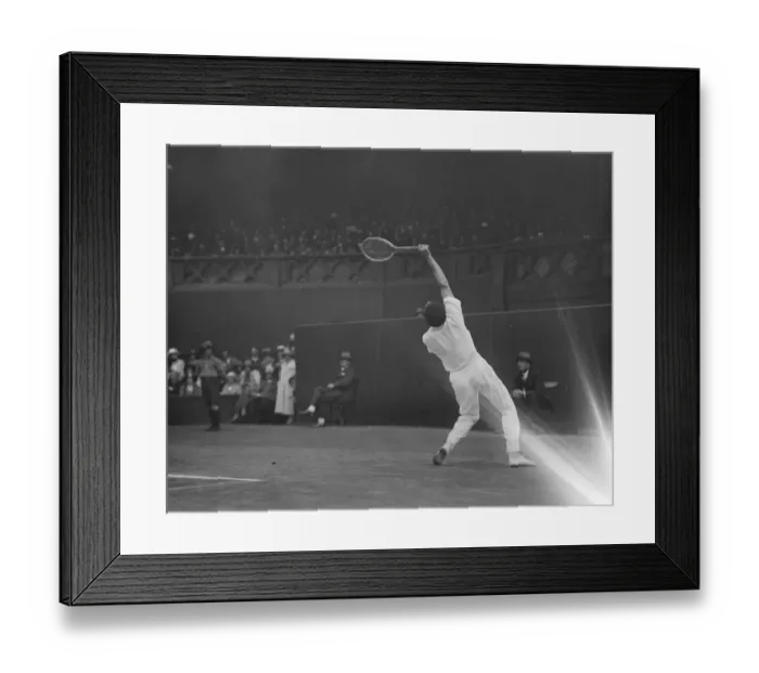 Framed Print : Final of the mens lawn tennis championship. Borotra making a difficult stroke Framed Print : Final of the mens lawn tennis championship. Borotra making a difficult stroke