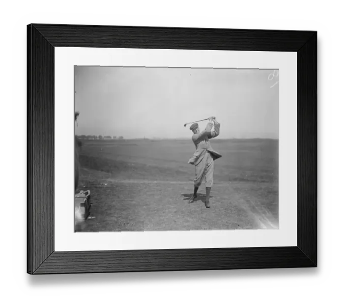 Framed Print : Parliamentary golf at Sandwich Lord Forster driving 12 June 1920