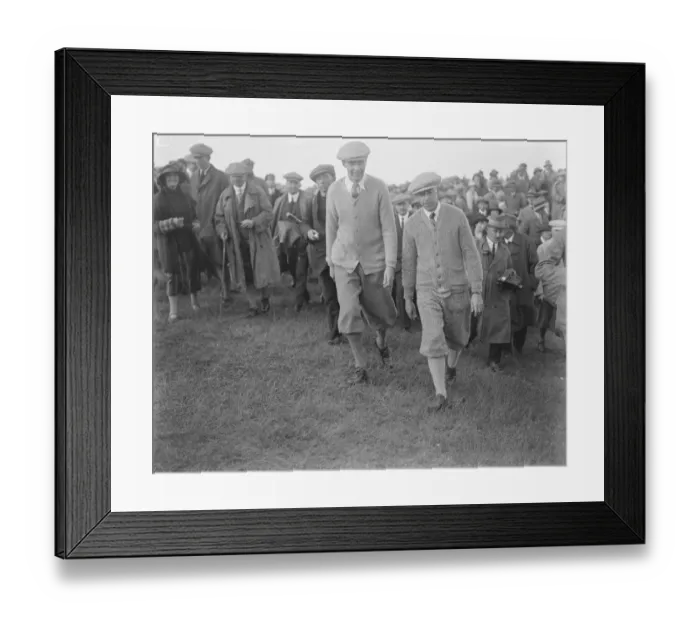 Framed Print : Amateur Golf Championship at Deal, Kent. Francis Ouimet and Roger Wethered who Framed Print : Amateur Golf Championship at Deal, Kent. Francis Ouimet and Roger Wethered who