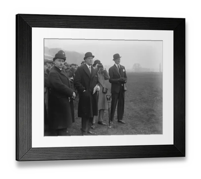 Framed Print : The Prince attends the Sandown Grand Military meeting in Surrey. The Prince watching