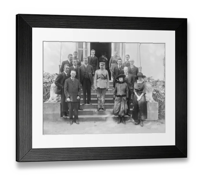 Framed Print : Marshal Pilsudski with a party of British Journalists. 25 October 1921 Framed Print : Marshal Pilsudski with a party of British Journalists. 25 October 1921
