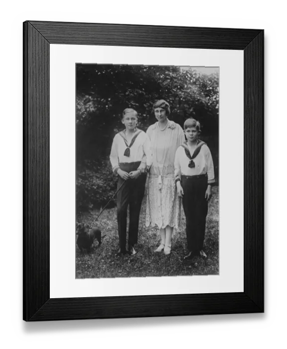 Framed Print : Kaisers grandsons growing up. The Duchess of Brunswick with her two elder sons Framed Print : Kaisers grandsons growing up. The Duchess of Brunswick with her two elder sons