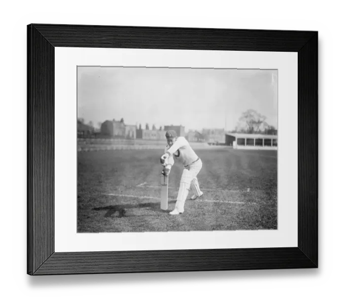 Framed Print : The South African cricket team at practice at Kennington oval. T A Ward playing forward Framed Print : The South African cricket team at practice at Kennington oval. T A Ward playing forward