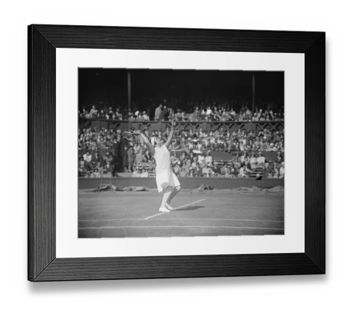 Framed Print : Lawn tennis at Wimbledon. Helen Jacobs in play against Mrs Helen Wills. 5 June 1929 Framed Print : Lawn tennis at Wimbledon. Helen Jacobs in play against Mrs Helen Wills. 5 June 1929