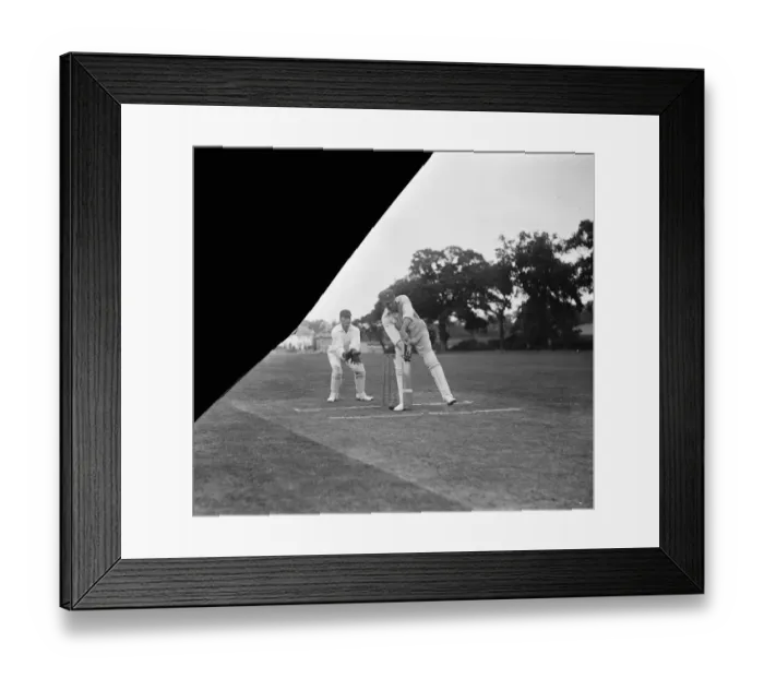 Framed Print : Cricket match between agencies and journalists at Wembley. Kelleway batting. 16 Framed Print : Cricket match between agencies and journalists at Wembley. Kelleway batting. 16