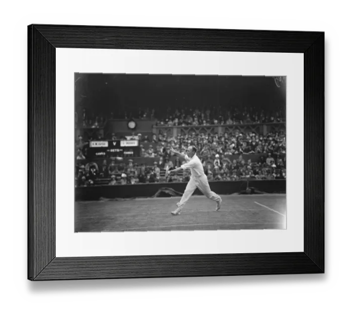 Framed Print : Lawn tennis championships at Wimbledon. J Washer in play. 27 June 1925 Framed Print : Lawn tennis championships at Wimbledon. J Washer in play. 27 June 1925