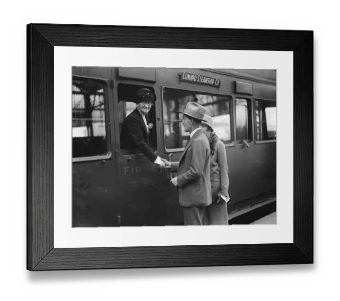 Framed Print : The proud mothers ambition achieved. Mrs Archibald returning home after seeing Framed Print : The proud mothers ambition achieved. Mrs Archibald returning home after seeing