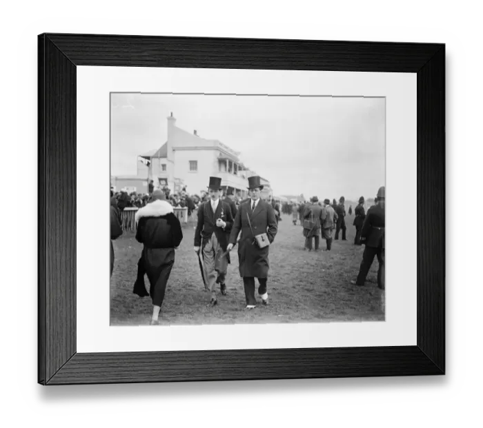 Framed Print : Society at Epsom on Oaks day. Lord Portarlington ( right ) with a friend. 8 June 1923 Framed Print : Society at Epsom on Oaks day. Lord Portarlington ( right ) with a friend. 8 June 1923